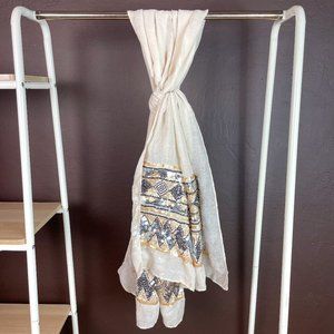 Tan wrap/scarf with gold and black sequins, by Tickled Pink